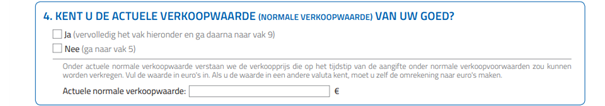 Kent u de actuele verkoopwaarde van uw goed?